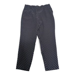 Meg‎ & Margot Navy Polka Dot Tapered Ankle Pants L